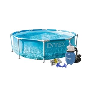 Intex Bazén Florida 3,05x0,76 m s pískovou filtrací - motiv BEACHSIDE - 19900114